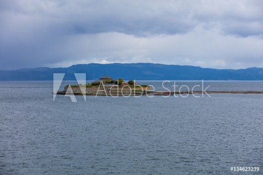 Bild på See Himmel Insel und Boot